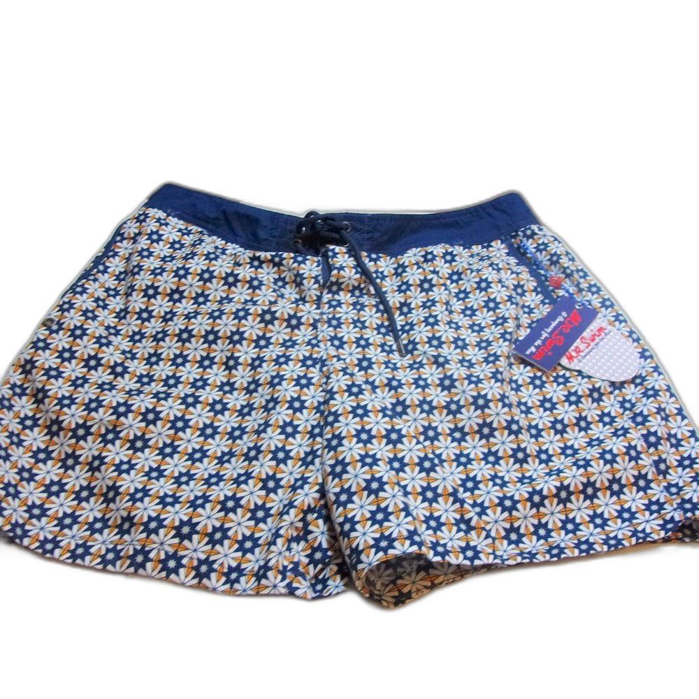 Mr. Swim Swim Trunks Star Tile Orange Size  36 Swimsuit New